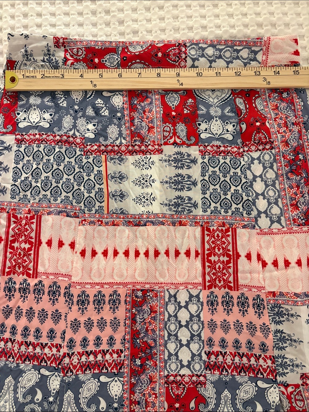Cotton On BOHO Festival Patchwork Maxi Skirt with High Front Slits Back Zip SZ M - Picture 5 of 7